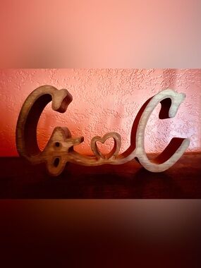 Wooden Heart Accent Decor - Natural Wood Tone
